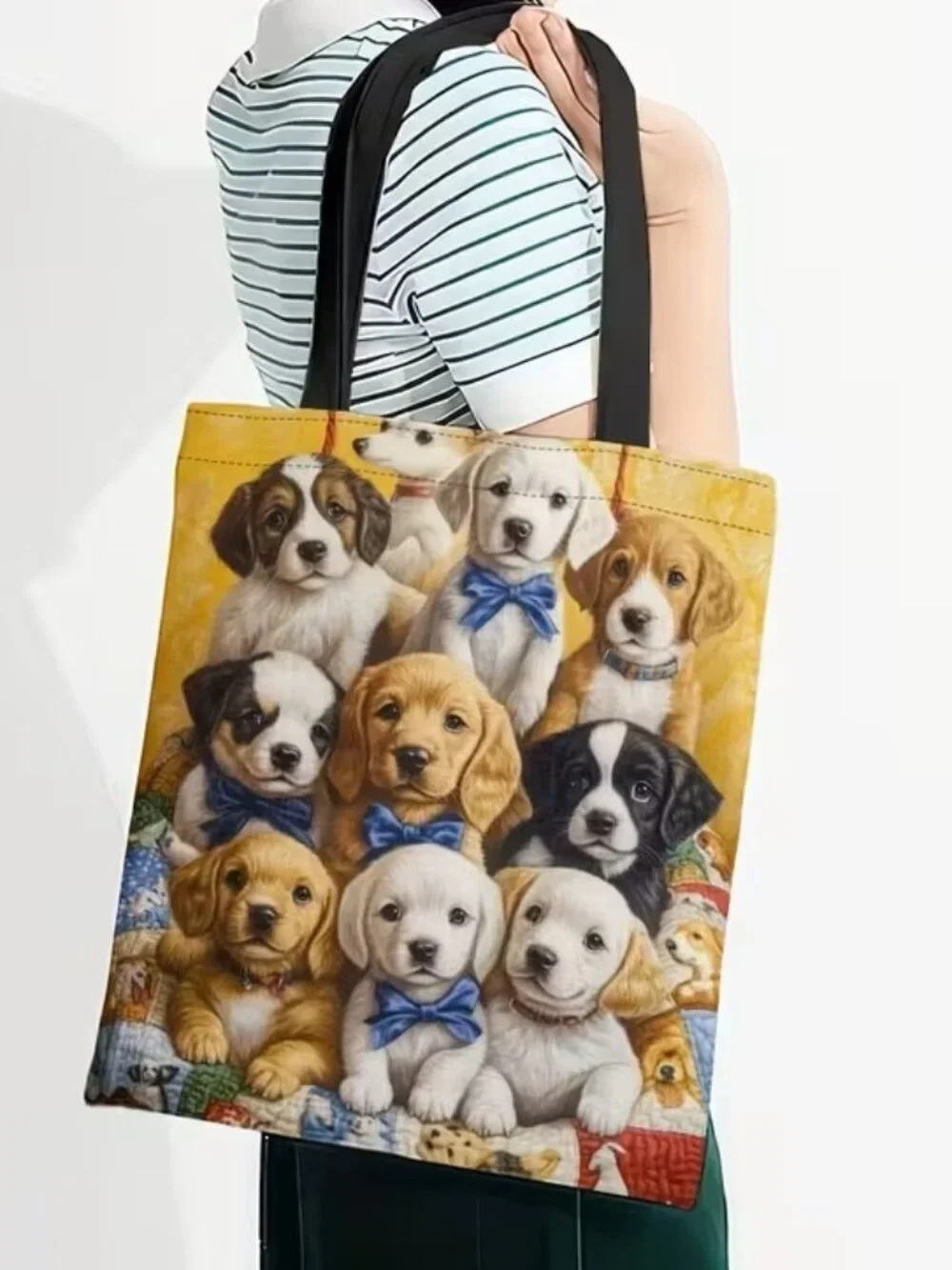 1 pc, One, Tote Bag Printed with Cute Puppy Prints NWOT